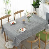 Tafelkleed rechthoekig katoenlinnen tafelkleden pijlpatroon stofdicht wasbaar tafelkleed voor keuken eettafel blad 140 x 220 cm (grijs)
