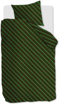 vtwonen Diagonal dekbedovertrek - Eenpersoons - 140x200/220 - Groen