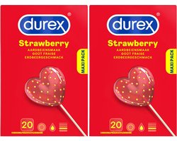 Durex Condooms Strawberry 20st - 2 Stuks - Voordeelverpakking
