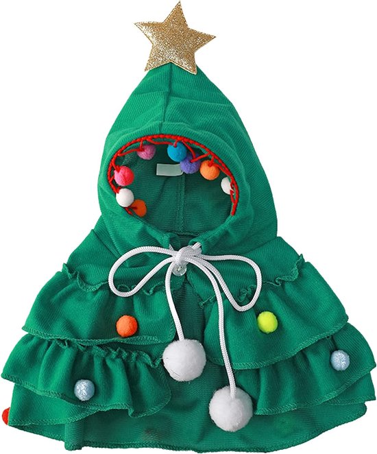 Speedy Panther Huisdier kerstkostuum Puppy Xmas mantel met ster en pompons kat Santa Cape met kerstmuts party cosplay jurk voor katten en kleine tot middelgrote hond