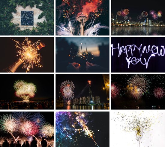 Luxe ansichtkaarten Nieuwjaar 2024 | 10x15 cm | 24 stuks | Wenskaarten Nieuwjaar | Ansichtkaarten nieuwjaar| Oud en nieuw kaarten | 2024 wenskaarten | 2024 ansichtkaarten
