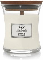 WoodWick Geurkaars Mini White Teak 85 gr - Moederdag cadeau
