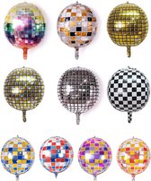 10 Stuks Disco Party Decoraties 4D Disco Bal Ballonnen Verjaardag Ballonnen Helium Folie Ballon Metallic Ballonnen Verjaardagsfeestje Supplies Dans Bruiloft 70s partij, 22 In
