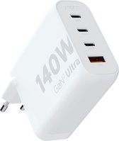 Xtorm GaN2- Ultra Home Charger - 140W - 4 ports - Technologie GaN - Power Delivery & Quick Charge - Chargeur multiport - ABS recyclé - Convient pour smartphone, tablette et ordinateur portable - Wit