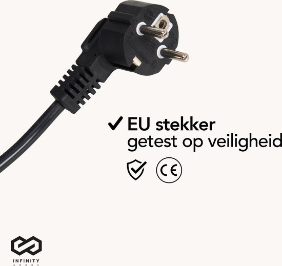 EU stekker met CE-keurmerk, getest op veiligheid.