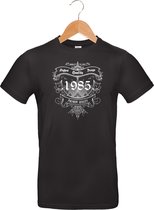 1985 - Classic - Vintage - Premium Quality - T-shirt - 100% katoen - leeftijd - geboortejaar - verjaardag en feest - cadeau - kado - unisex - zwart - maat 3XL