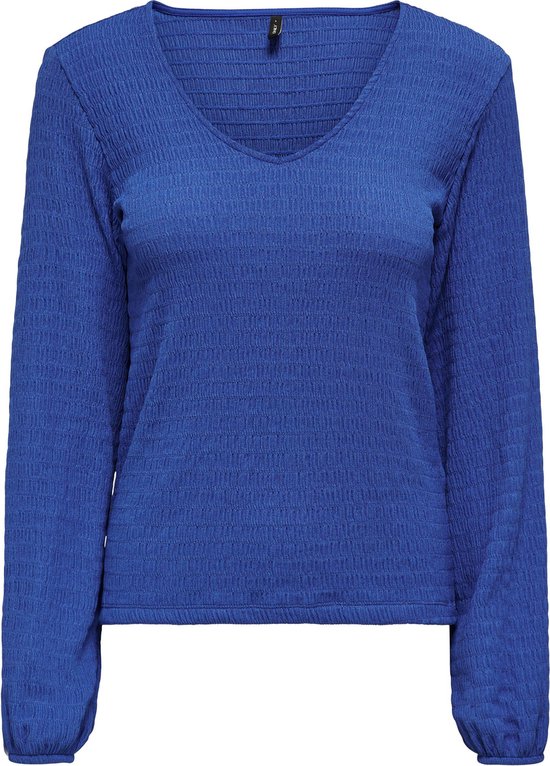 Only T-shirt Onlmadelina L/s V-neck Top Cc Jrs 15311815 Dazzling Blue Dames Maat - S