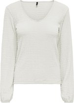 Only T-shirt Onlmadelina L/s V-neck Top Cc Jrs 15311815 Cloud Dancer Dames Maat - L