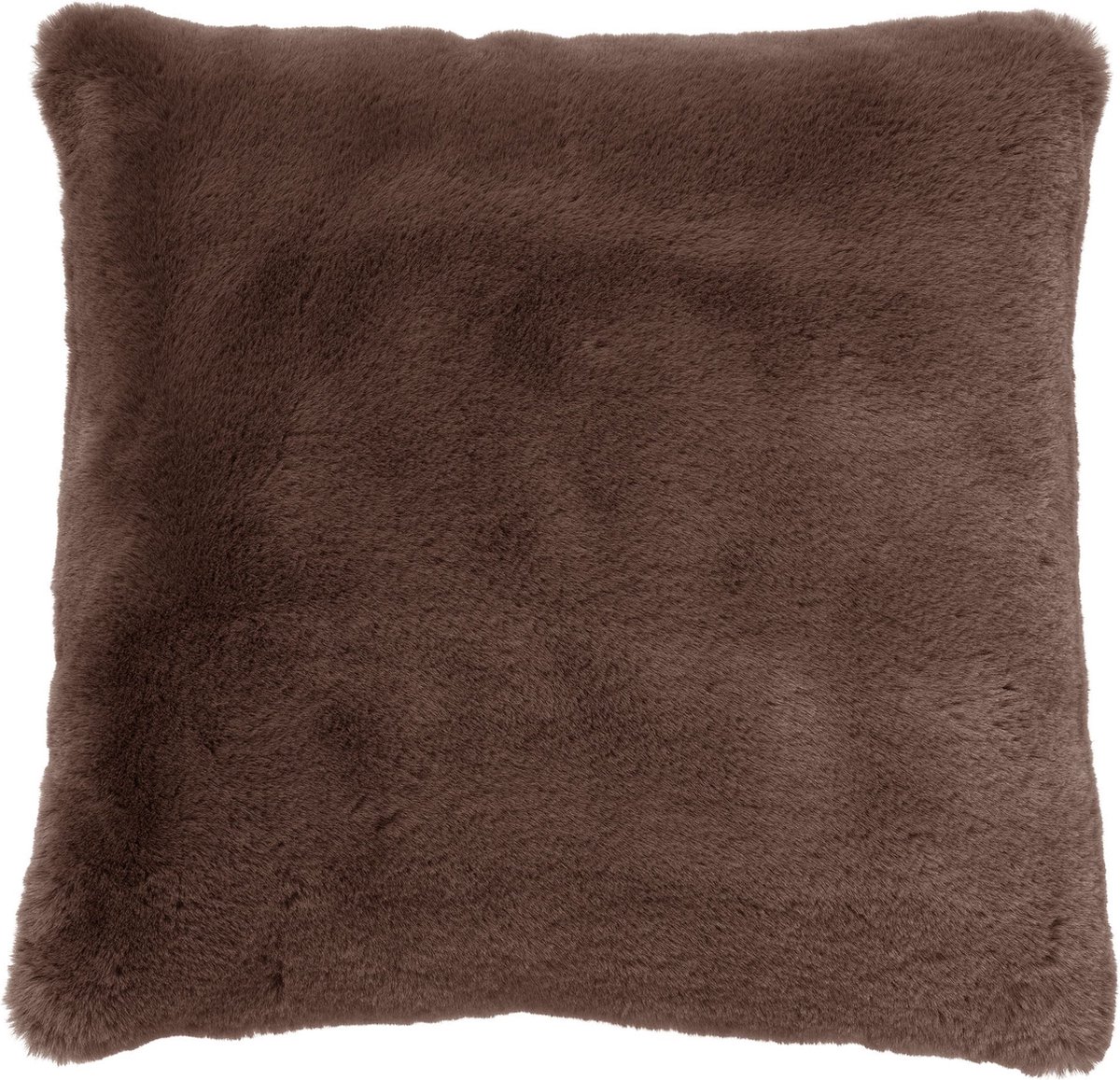 Dutch Decor ZAYA - sierkussen 60x60 cm - bontlook - extra groot - Chocolate Martini - bruin - Inclusief binnenkussen - Luxe kussens voor woonkamer & bank Donkerbruin