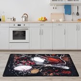 Kitchen Rug, Non-Slip Kitchen Runner, Washable Kitchen Rug, Black Kitchen Mat, (Black, 80 x 200 cm)