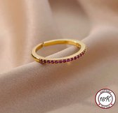 Soraro Purple Zirkonia Ring | Paars | Goudkleurig | 18K Goldplated | Zirkonia Stenen | Vrouwen Sieraden | Dames Ringen| Vrouwen Ringen