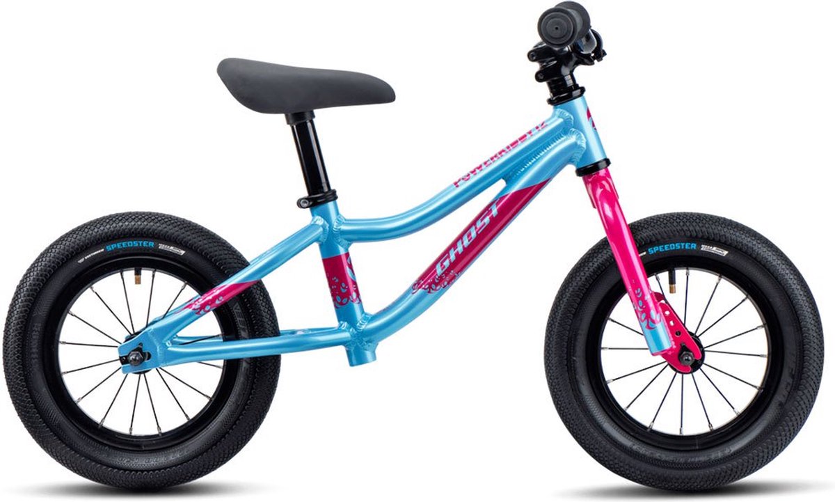 Ghost Bikes Powerkiddy 12 kinderfiets met zijwieltjes blauw