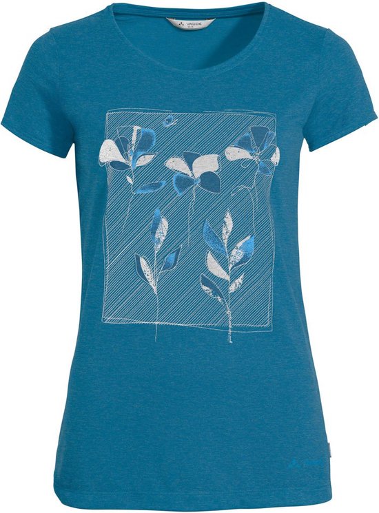 Vaude Skomer Print T-shirt Met Korte Mouwen Blauw 34 Vrouw