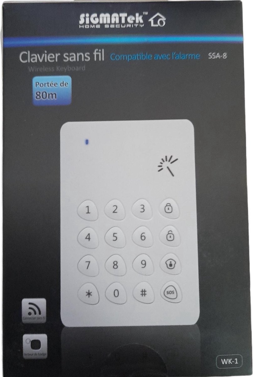eTIGER - Sigmatek Bedieningspaneel alarm RFID - Wit - voor alle 433Mhrz alarmsystemen