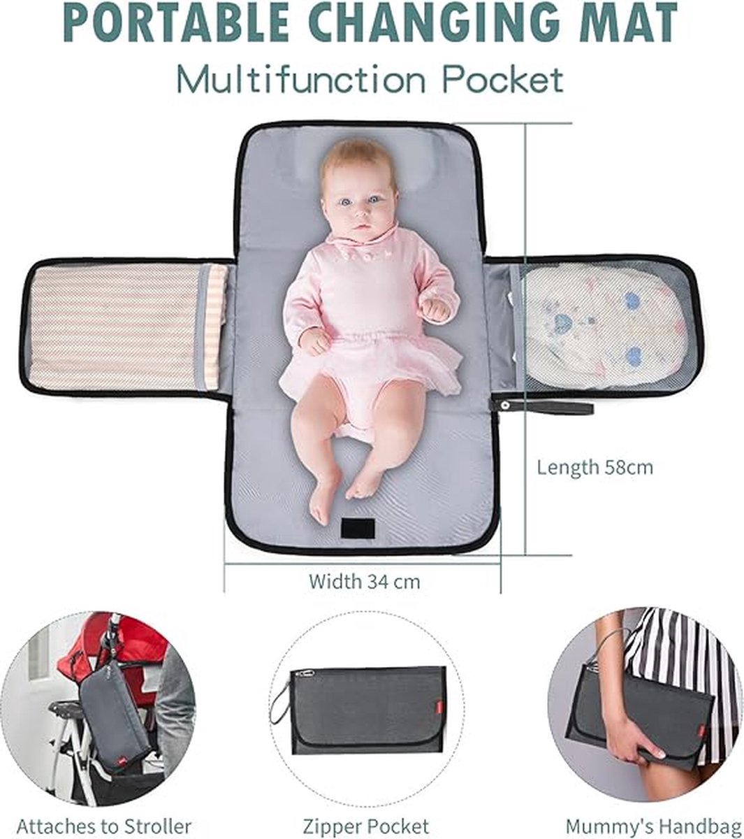 Luierrugzak rugzak luiertas panda baby luiertas waterdicht grote capaciteit babytas reistas met aankleedkussen en kinderwagenriemen voor mama en papa – foto 2