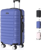 Voyagoux® AVALON - Reiskoffer Medium - 71L - Koffers - Reiskoffer met wielen - Blauw -TSA Slot