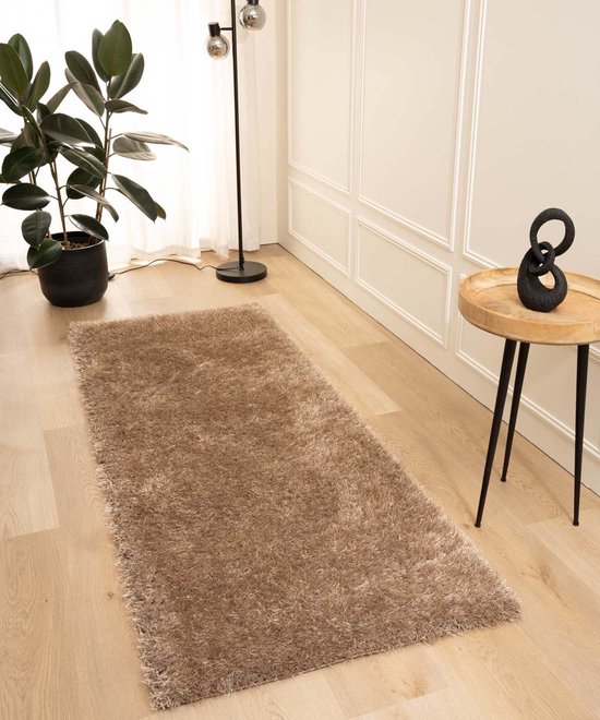 Tapis de passage en velours à poils longs - Posh beige 80x300 cm