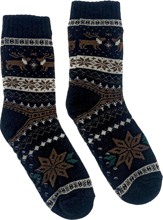 Belloxis Knuffelsokken wintersokken voor heren, warme, pluizige, dikke huissokken, huissokken met noppen, cadeau voor mannen voor Kerstmis 38-44, F-493A1 Grijs, 38/44 EU