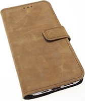Made-NL camel bruin echt leer book case voor iPhone 15