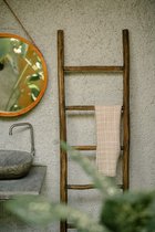 Teakea - Houten decoratie ladder | Rustiek bruin | 50x5x150