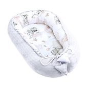 Warm Baby Cot Bumper 90 x 50 cm - Cuddly Nest Newborn Cot Bumper Winter / Autumn Cocoon Baby Nest Elephant Light Grey