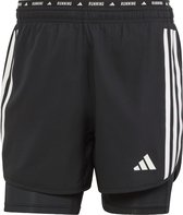 adidas Performance Own the Run 3-Stripes 2-in-1 Short - Heren - Zwart- S