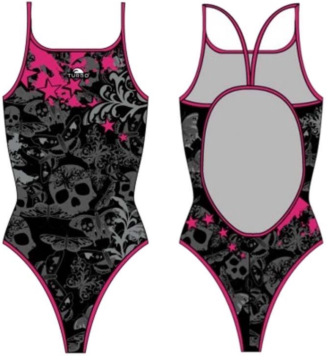 Turbo Skull Butterflyers Stars Zwemkleding Zwart L Vrouw Black