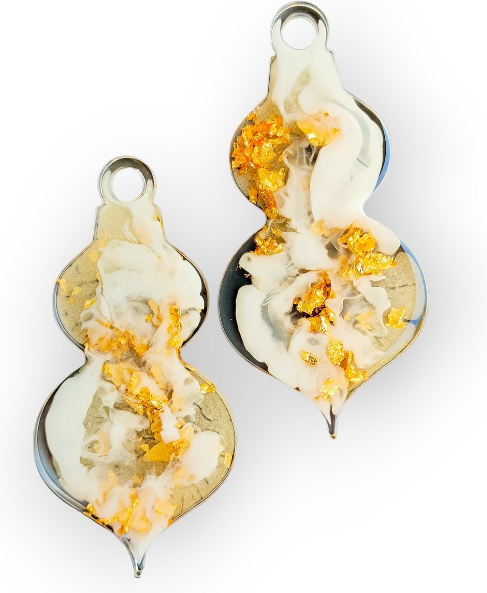 Resin Art JR: Unieke hoogwaardige kwaliteit epoxy kersthangers / Handgemaakte kerstdecoratie / Kerstversiering