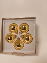 Kerstballen - Goud - Glas - 5 stuks - Glans - 5.5 cm