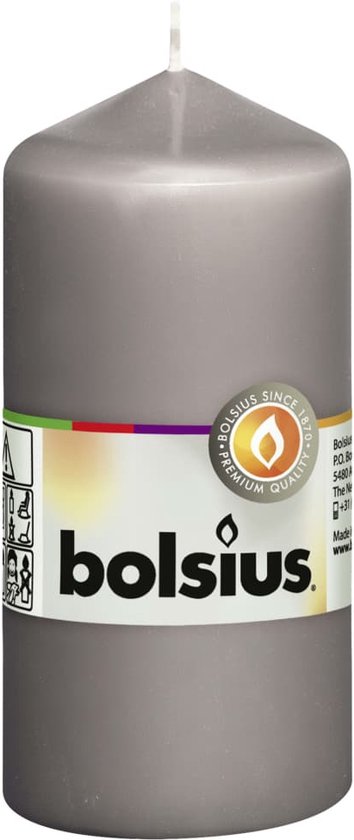 Bolsius Stompkaarsen 10 st 120x58 mm warm grijs