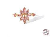 Soraro Roze Zirkonia Ring | 18K Goldplated | Goud | Roze | Elegante Ring | Dames Ring | Klemring | Vrouwen Cadeau | Moederdag | Moederdag cadeau
