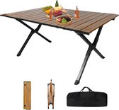 Camping Tables Folding Trestle Table, Lightweight Aluminium Camping Table, Roll Up Portable Picnic Table with Carry Bag for 4-6 People for Garden Outdoor BBQ
