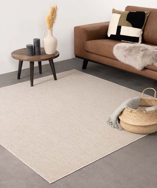 Tapis carré Lush - crème 240x240 cm
