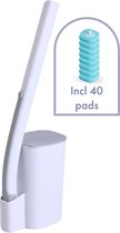 Brosse de toilette - Nettoyant pour toilettes avec une éponge jetable - brosse de toilette - éponge jetable 24 incl - dentée