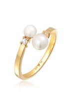 Elli PREMIUM Ring pour femme Wrap Open Classique avec perles de culture d'eau douce en argent sterling 925 plaqué or