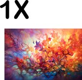 BWK Textiele Placemat - Kleurrijke Bloemen Tekening - Set van 1 Placemats - 45x30 cm - Polyester Stof - Afneembaar