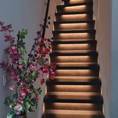 Bande LED d'éclairage d'escalier 50 cm avec capteurs - Set pour 16 marches - Blanc chaud