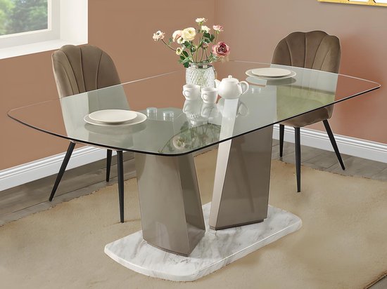 emmevi PVC-vloerbedekking vinyl rol 31 maten marmer effect steen gespikkeld 100 x 100 cm Dis_D