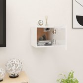 Meuble TV The Living Store - Blanc brillant - 30,5 x 30 x 30 cm - Bois d'ingénierie