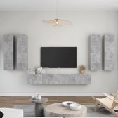 The Living Store TV-meubelset Betongrijs - TV-meubel 100x30x30cm - TV-meubel 30.5x30x110cm