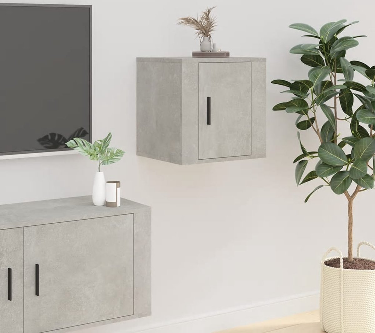 vidaXL Tv-meubel - Televisiesecretaris - Tv-wandmeubel 40x34,5x40 cm betongrijs - Wandtv-meubel - Beton Grijs Meubilair - Houten Tv-stand