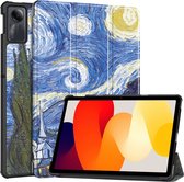 Case2go - Tablet hoes geschikt voor Xiaomi Redmi SE (2023) - Tri-fold Case - Auto/Wake functie - Sterrenhemel