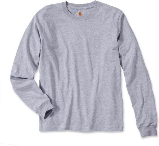 Carhartt T-Shirt Logo Long Sleeve T-Shirt Heather Grey-M