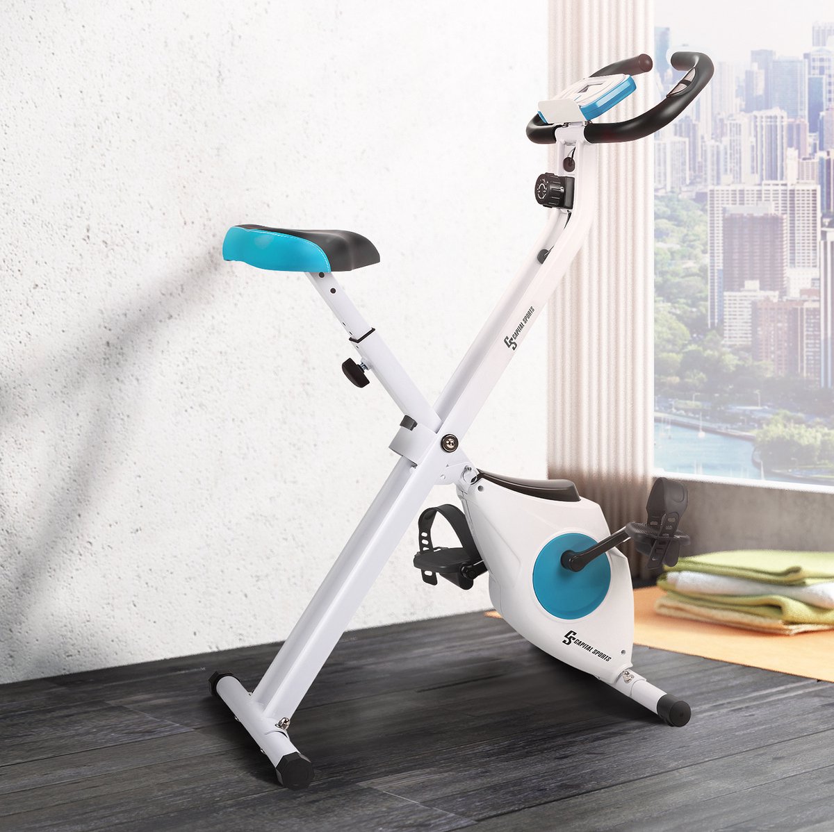 CAPITAL SPORTS Azura Hometrainer Cardio bike Fitness fiets 8 niveaus Met. bol