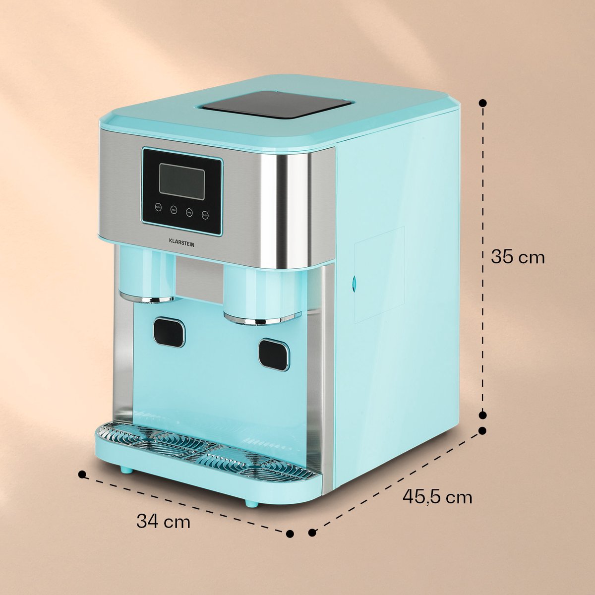 Klarstein Eiszeit Crush Machine à glaçons 18kg/24h 2 tailles de cubes -  Argent