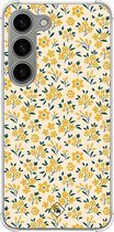 Coque Casimoda® - Convient pour Samsung Galaxy S23 - Yellow Garden - Coque antichoc - Extra solide - Siliconen/ TPU - Jaune, Transparent