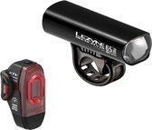 Lezyne Hecto StVZO Pro 65 / KTV StVZO Paire - Éclairages de vélo LED rechargeables - Avant 200 Lumen & 3 positions - Arrière 11 Lumen & Positions - Batterie 7-8 heures - Zwart