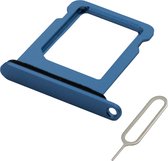 MMOBIEL Simkaart Houder Geschikt voor iPhone 13 mini – Sim Tray - Simkaarthouder Vervanging – Sim Card Tray - Incl. Sim Pin en Waterdichte Rubberen Ring - Blauw