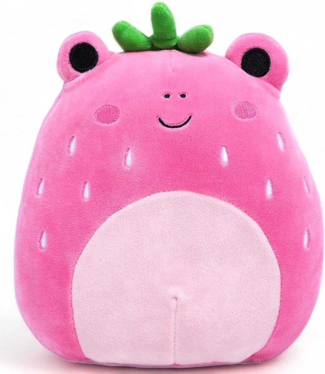 Klikkopers® - Kawaii knuffel - Squish Knuffel - 28 cm tot 32 cm - Aardbei Knuffel - Kawaii Kussen