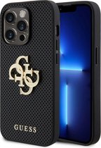 Guess Perforated 4G Back Case - Geschikt voor Apple iPhone 15 Pro Max (6.7") - Zwart